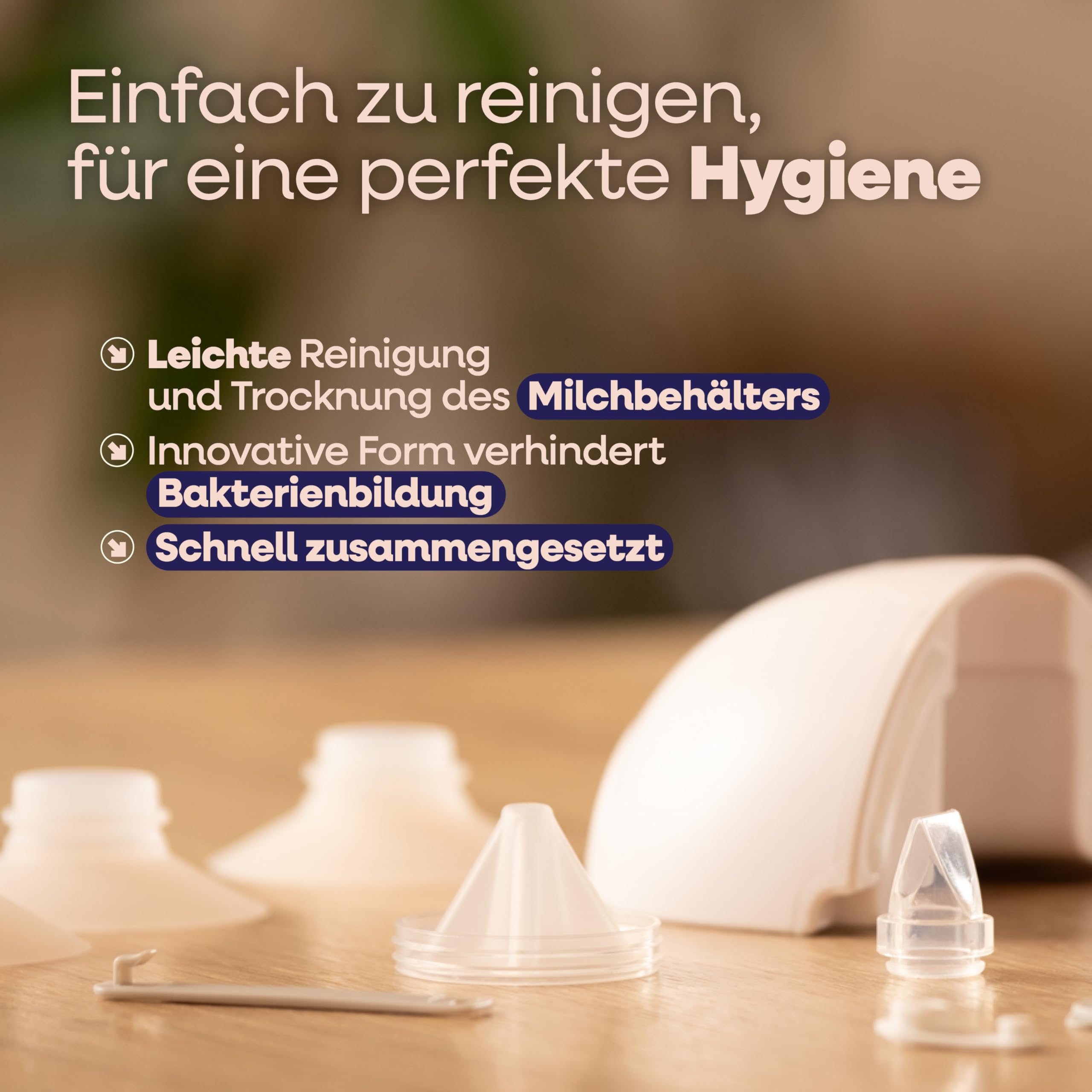 Emy Pump Freihändige tragbare Milchpumpe | Inklusive 6 Brusthaubengrößen | Emy Pump Freihändige tragbare Milchpumpe | Leise elektrische Milchpumpe | Inklusive 6 Brusthaubengrößen | Lange Akkulaufzeit