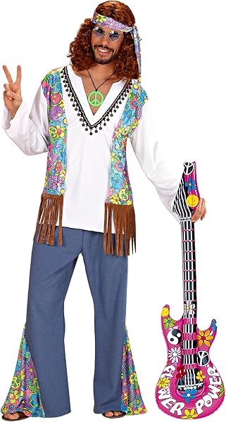 W WIDMANN MILANO Party Fashion - Chitarra gonfiabile, accessorio per costume con tracolla, chitarra immaginaria, strumento per Carnevale - 3