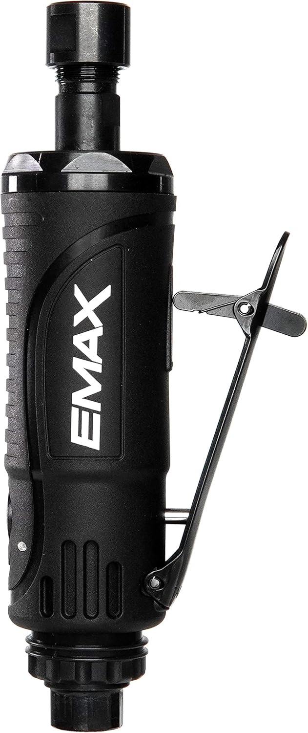 EMAX Straight Shaft Air Die Grinder - 1/4" Professional Pneumatic Mechanics Tool with Lock Off Trigger & 22,000 Max RPM - EATDG02S1P