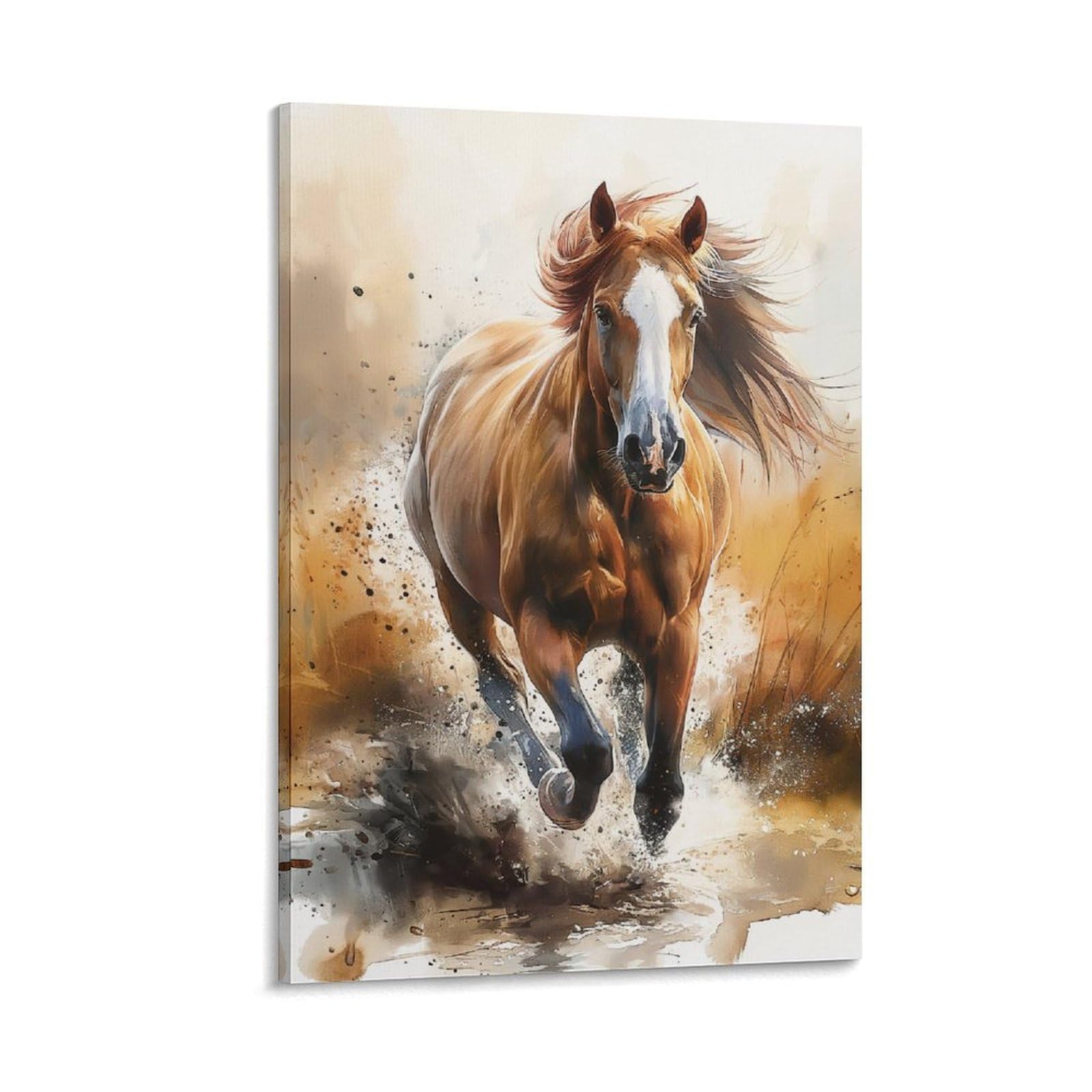DHBANEIOK Horse Print, Canvas Prints, Framed Wall Art for Bedroom & Living Room, Modern Home Decor Print for Special Occasions 16x24inch(40x60cm)