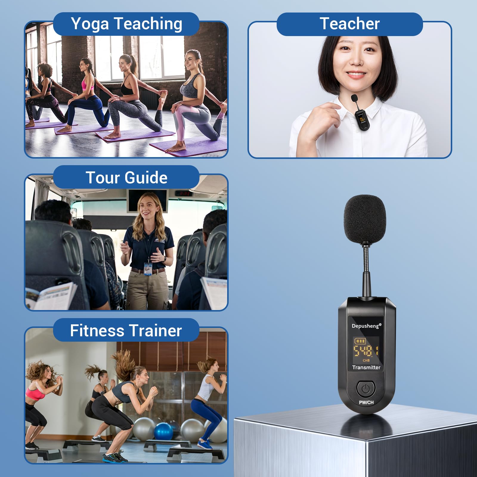 Amazon.com: Depusheng 2.4G Wireless Microphone Headset,Lavalier