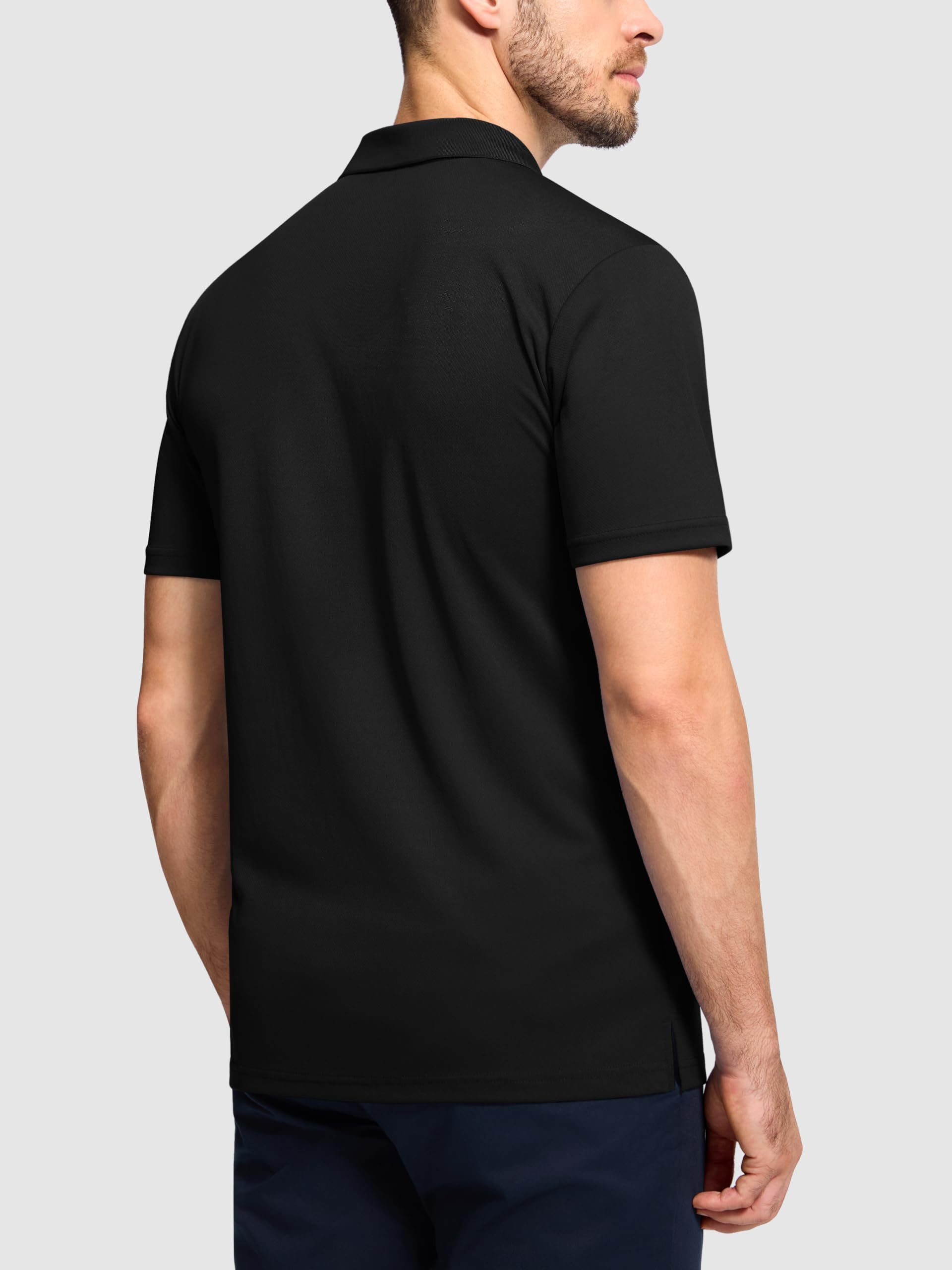 Confezione da 3 polo da uomo a maniche corte, traspirante, leggera, da golf, tennis, estiva, ad asciugatura rapida
