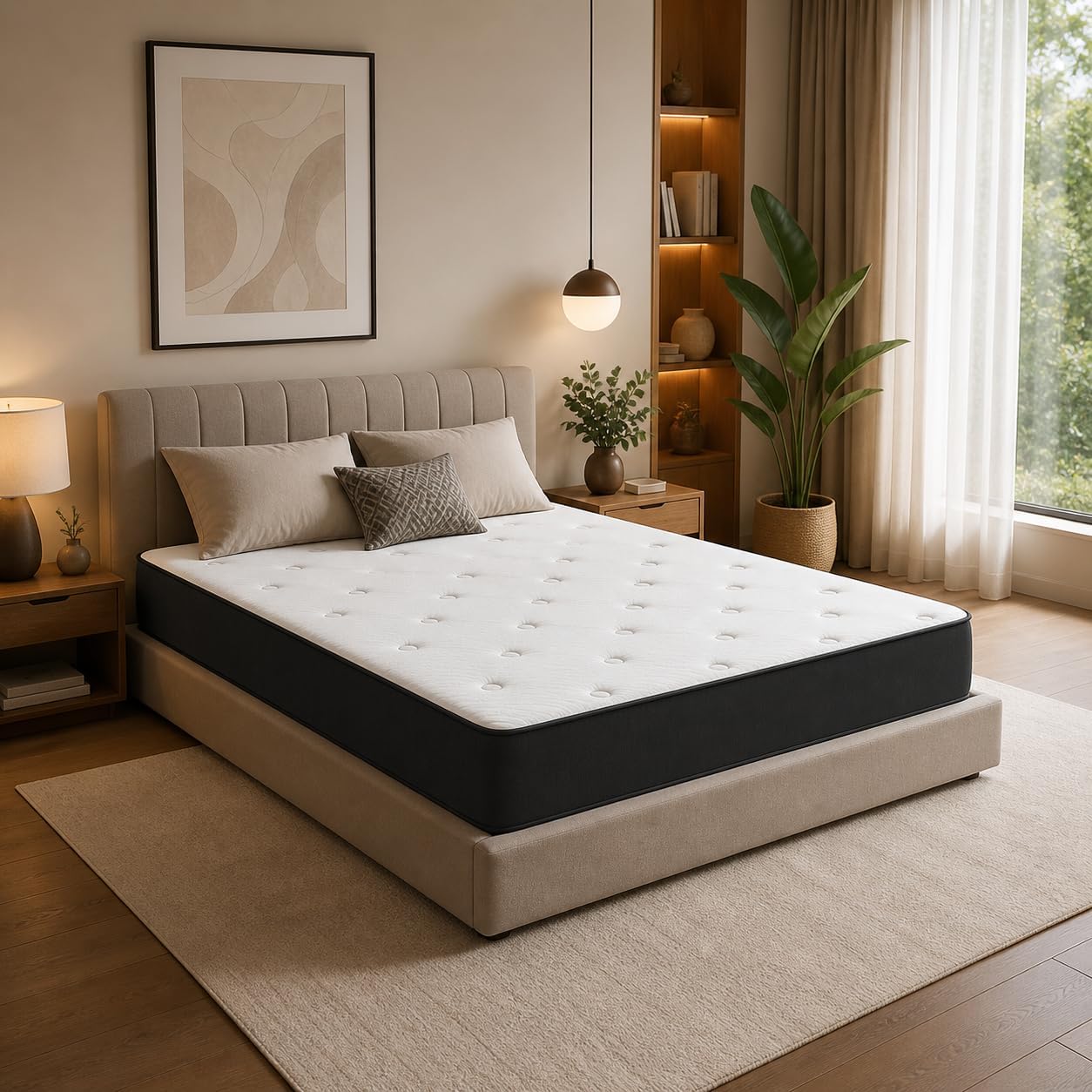 Vital Bonnel Spring Mattress | Orthopedic Support Bed Mattress with Breathable Quilted Top | Durable & Comfortable Mattress for Home Bedroom| Double - W 120 x D 190 x H 24 cm