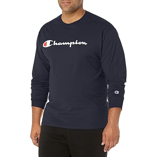 Champion Men's Long Sleeve T-shirt, Classic T-shirt for Men (Reg. Or Big & Tall)