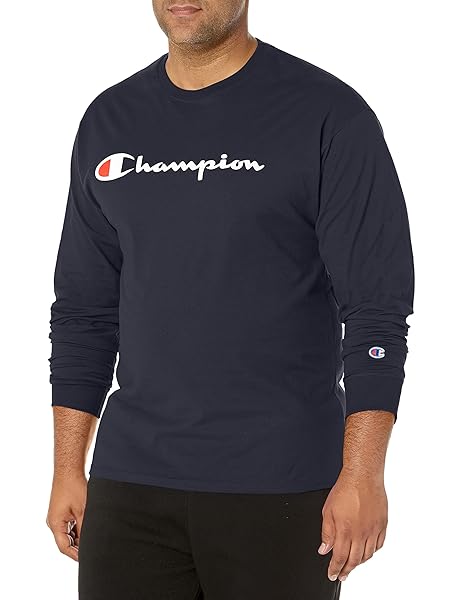 Champion Men's Long Sleeve T-shirt, Classic T-shirt for Men (Reg. Or Big & Tall)