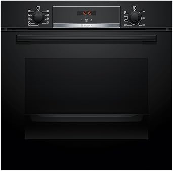 Bosch HBA534BB3, Built-In Oven, EcoClean: Rear Wall Cleaning Without Detergent, LED Display Red, Black, 60 x 60 cm