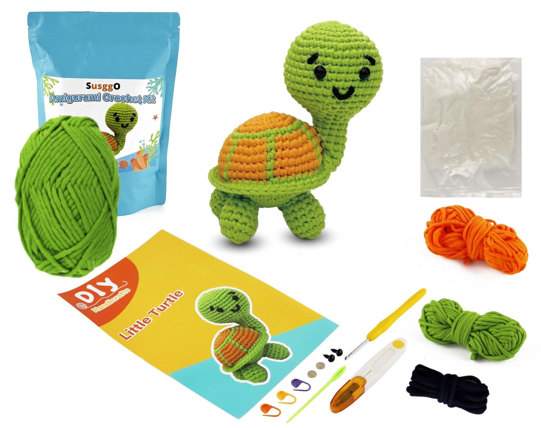 Kit Uncinetto Amigurumi Per Principianti – Foca Mamma E Cucciolo Con Tutorial Passo Passo, Set Completo Di Filato E Strumenti