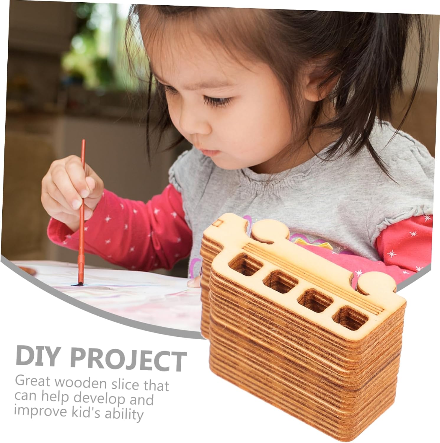 ARTIBETTER 20pcs Wooden Bus Cutouts Educational School Bus Shape Pieces for Crafts Smooth Unfinished Wood Chips for Painting DIY Ornaments Home Decor Holiday Projects Student Art Activities image 3