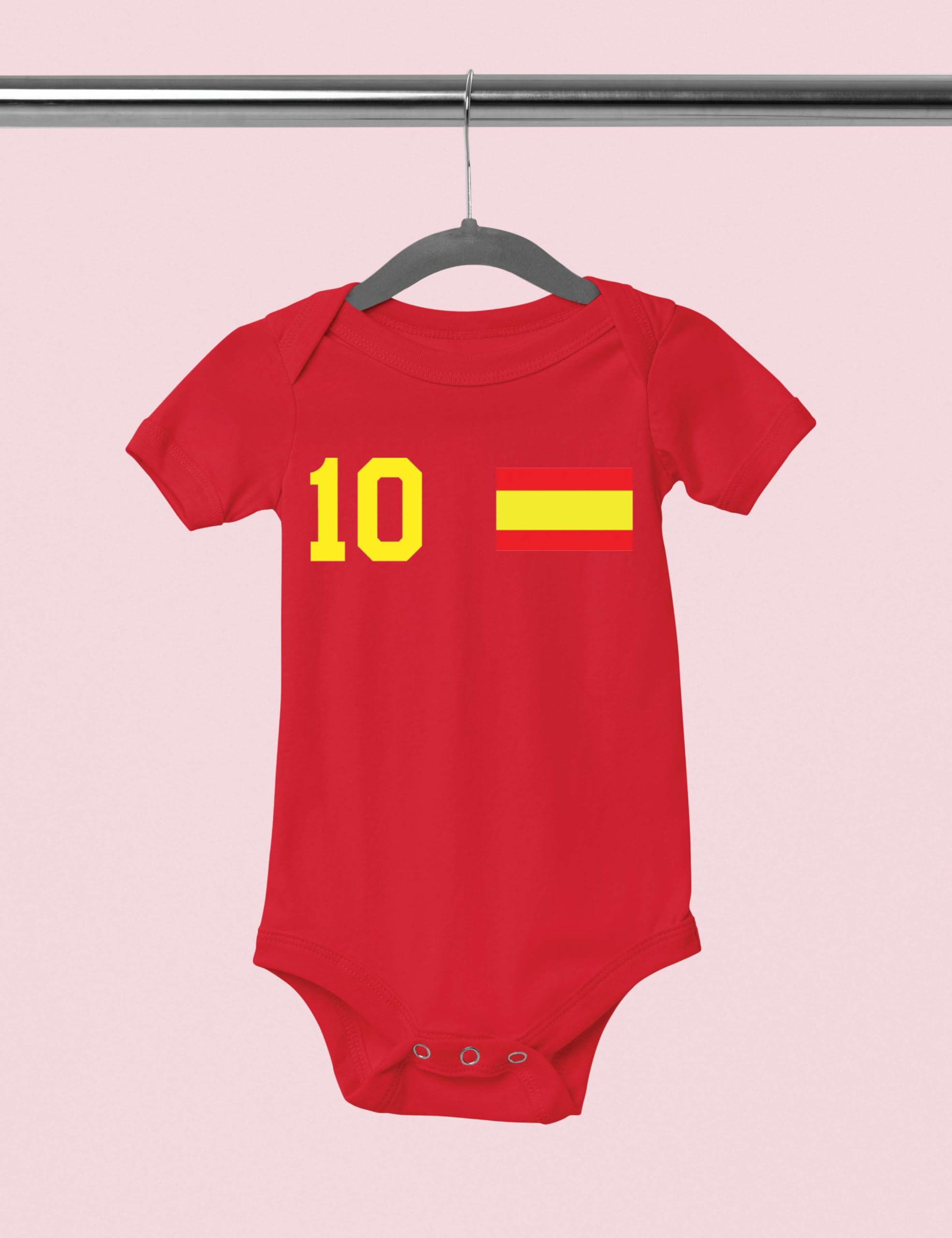 Kinder Baby Strampler Shirt Spanien Wunschname + Nummer