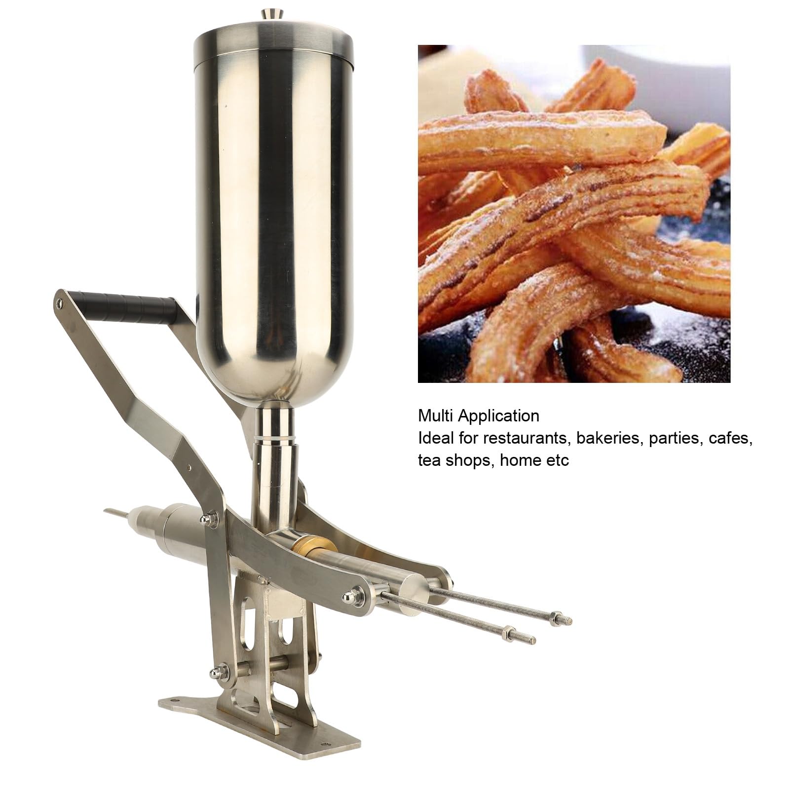 Máquina llenadora de donas, 4,5 L, manual, de acero inoxidable 304, máquina de llenado de crema y gelatina para donas, para pan, pastel, churros, equipo profesional de panadería,
