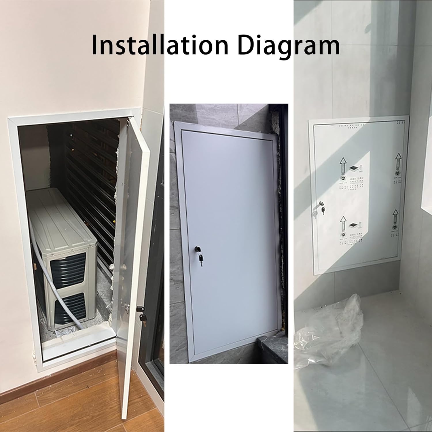 LZMZMQ Aluminum Access Panel/Service Access Hole Cover, Fire Maintenance Inspection Hatch Square, White Wall Service Door for Home/Hotel/Office(20x56in/51x142cm)