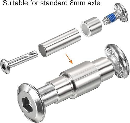 Miniatura 5 de PATIKIL Espaciadores de rodamientos de eje en línea, paquete de 8 patines espaciadores de velocidad de aluminio para rodillo de eje de 0.236 in,