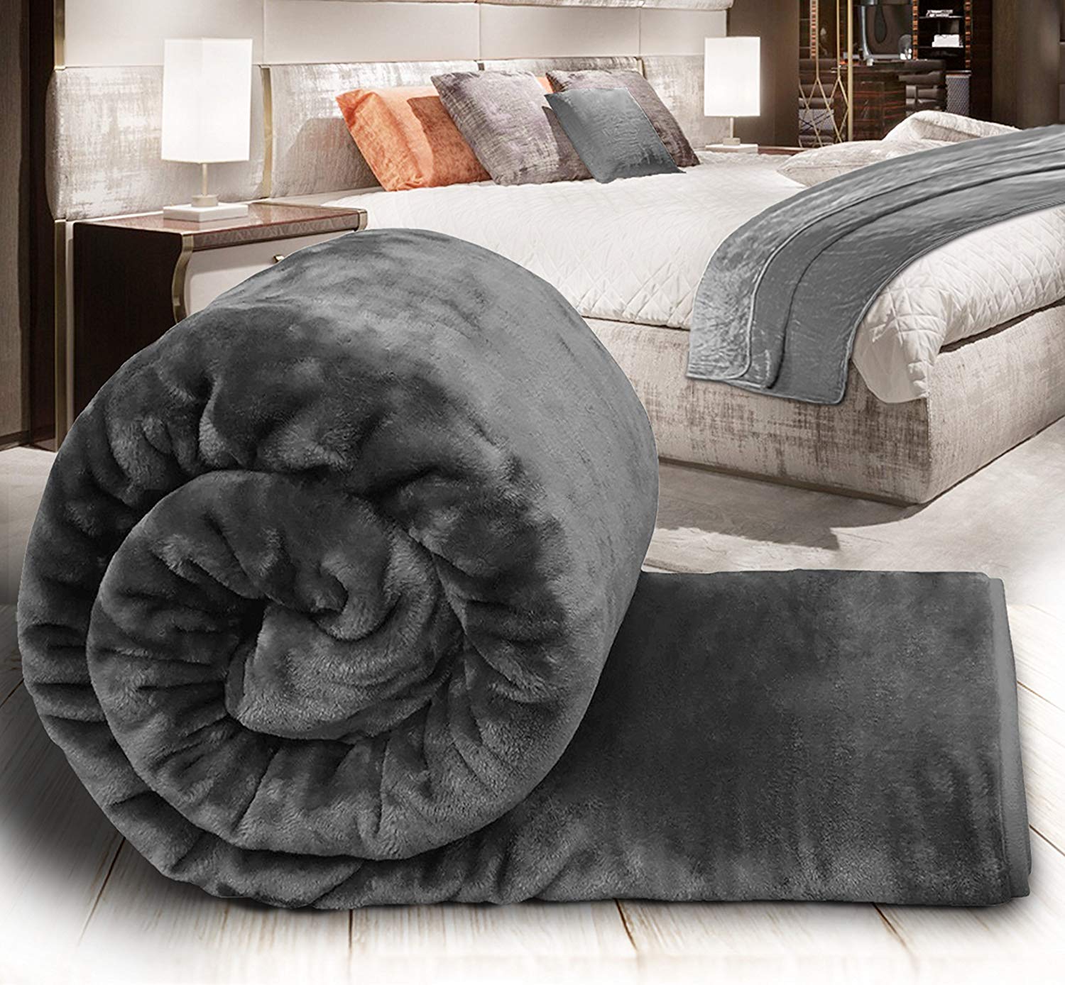 Buy Fancy Walas Mink Floral Embossed Single Bed Super Soft Heavy Double Bed  Blanket for Winter , Grey Online at Low Prices in India - Amazon.in