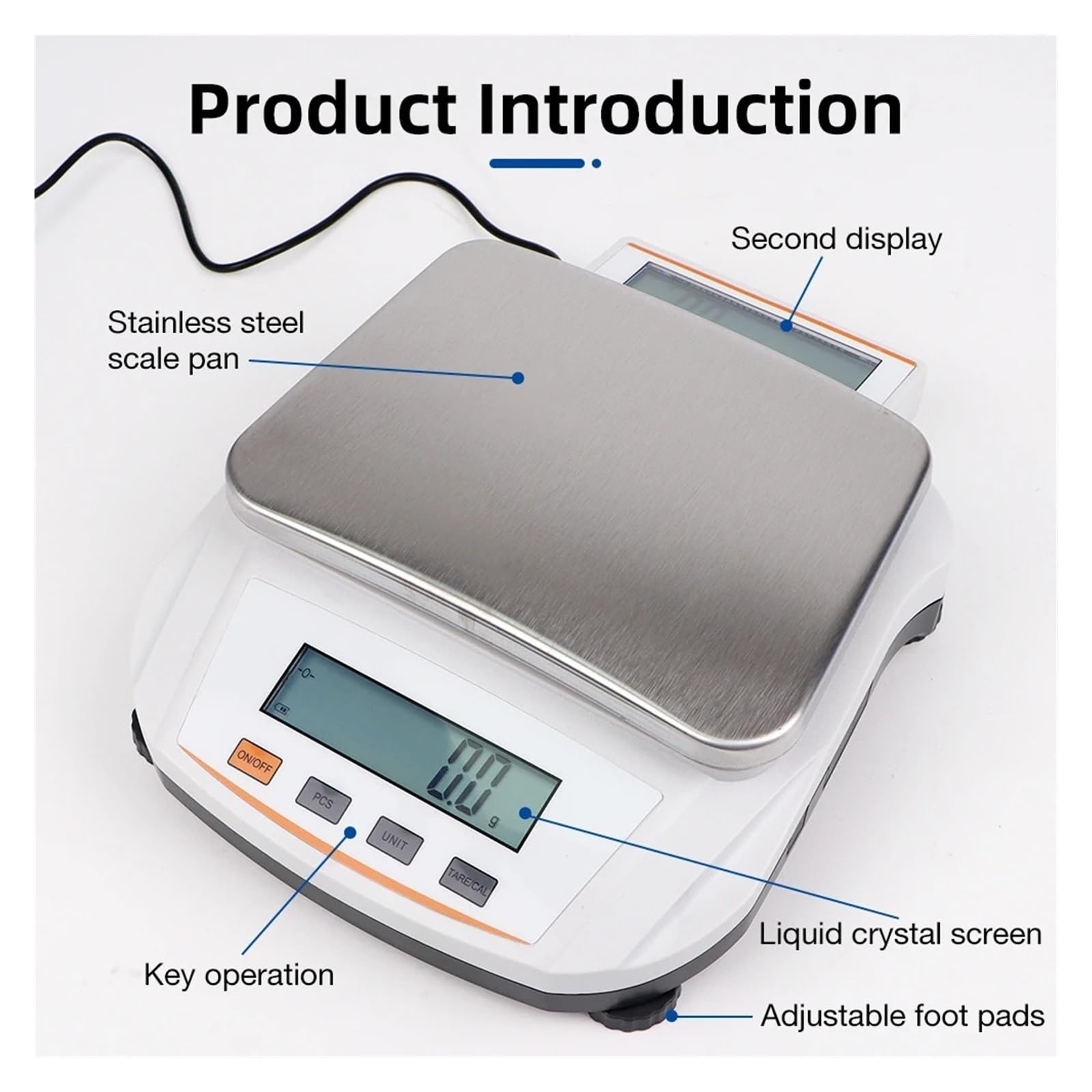 Waga Laboratoryjna Z Podwójnym Wyświetlaczem, Elektroniczna, Analityczna O Wysokiej Precyzji Szerokie Zastosowania(3kg 0.1g)