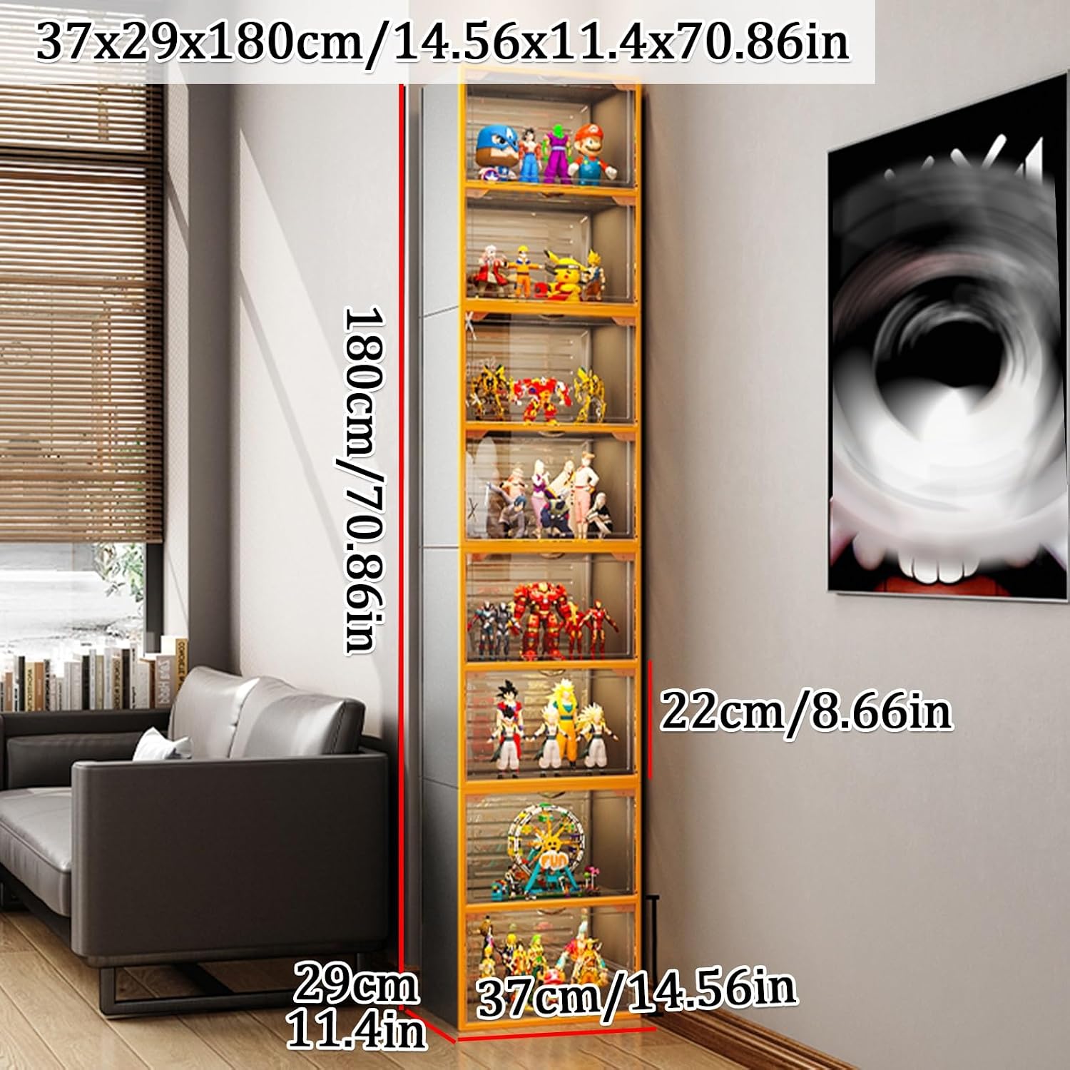 Curio Display Cabinet Corner Curio Cabinet Glass Cabinet Display Case Storage Shelves With Acrylic Glass Door Display Cabinets For Collectibles Collectibles,Curio Cabinets Action Anime Figure