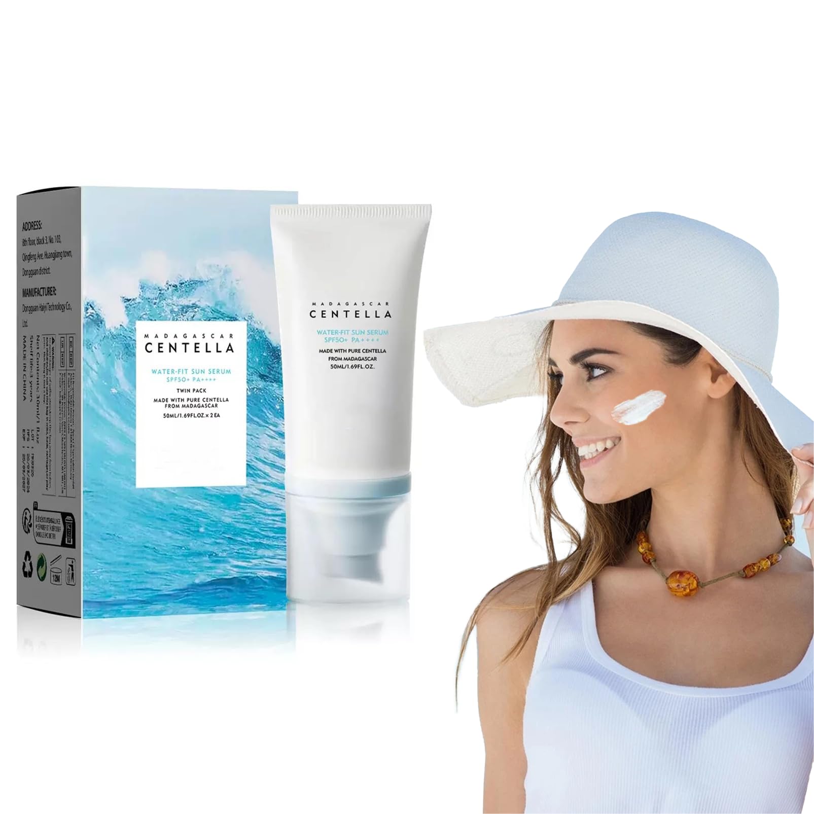 Madagascar Centella asiatica Sunscreen, SPF 50 PA+++++Centella asiatica Facial Sunscreen, Korean facial moisturizer