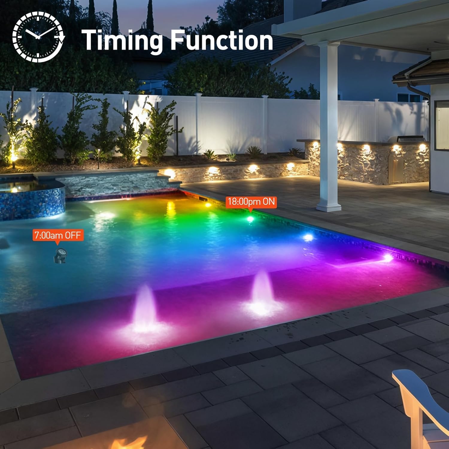T-SUNUS Teichbeleuchtung Unterwasser RGB, Unterwasserbeleuchtung Teich mit Bluetooth APP Fernbedienung, IP68 Wasserdicht Farbwechsel Poolbeleuchtung Unterwasser für Garten Patio Baum Aquarium 4 in 1