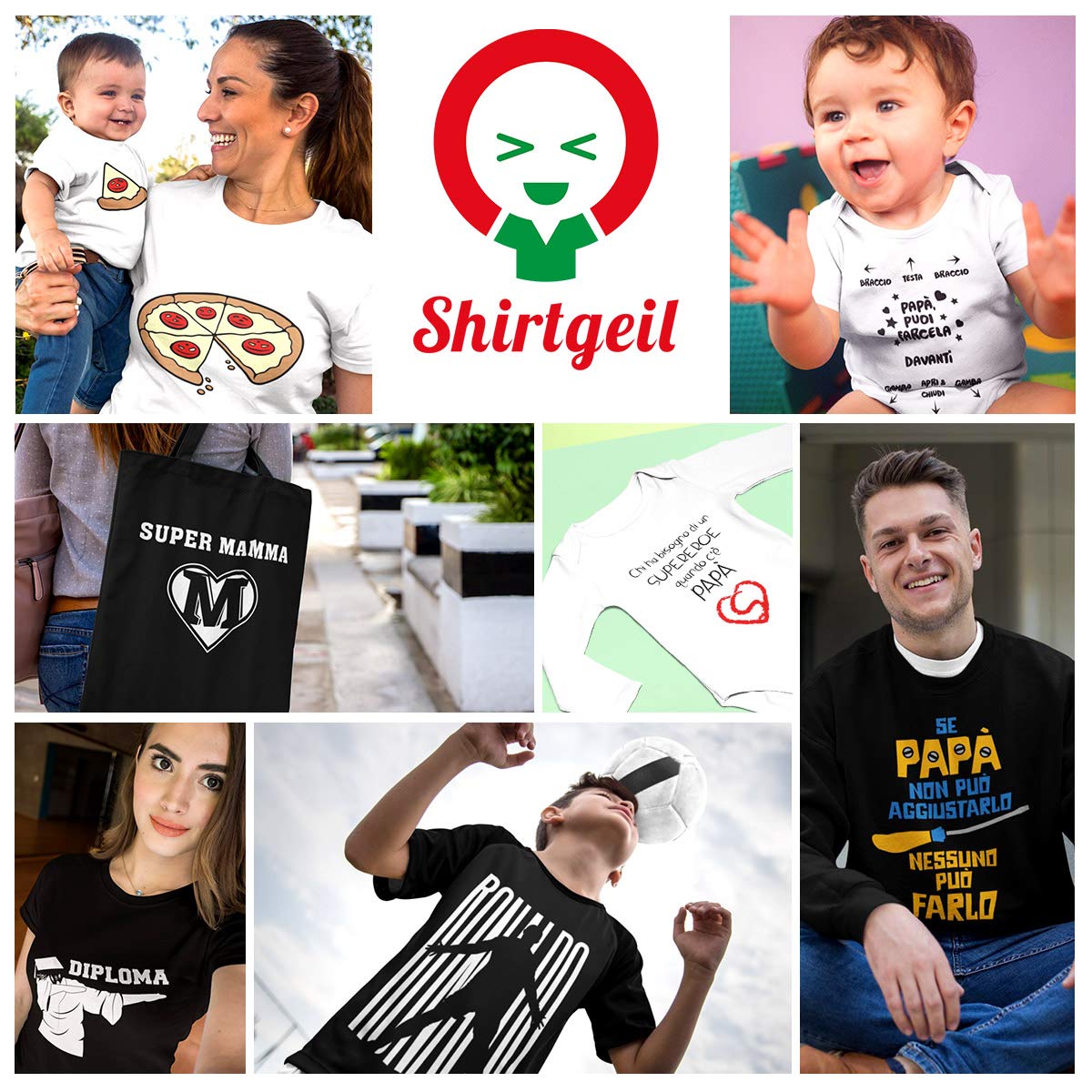 Shirtgeil Set Mamma Gufo e Gufetto - Idea Regalo Coppia Magliette Mamma e Figlio Neonato