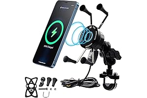 15W Fast Charging Wireless Qi Motorcycle Phone Holder