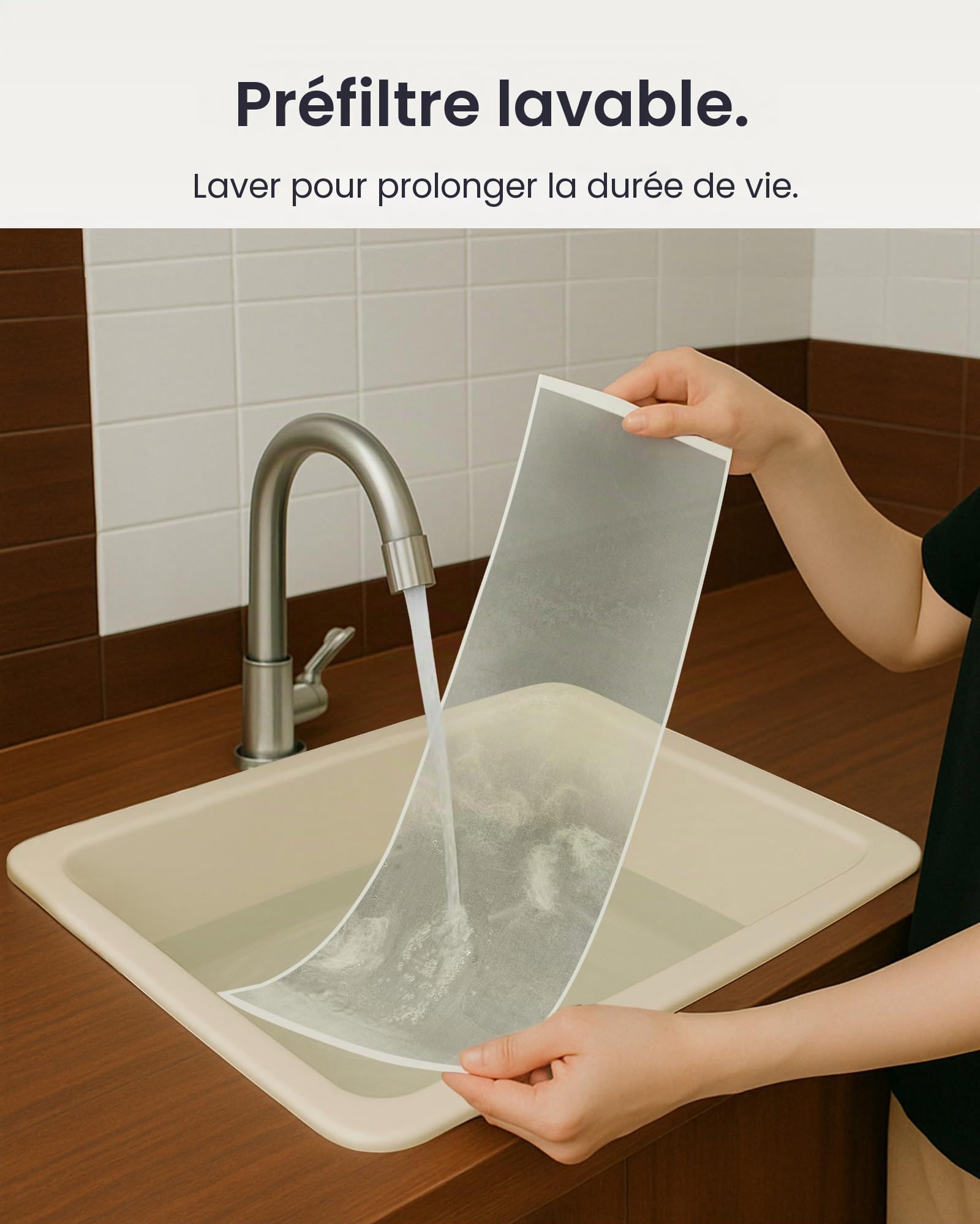 SwitchBot Lot de 2 filtres de rechange pour purificateur d'air, filtre HEPA lavable en 3 étapes, filtre à air