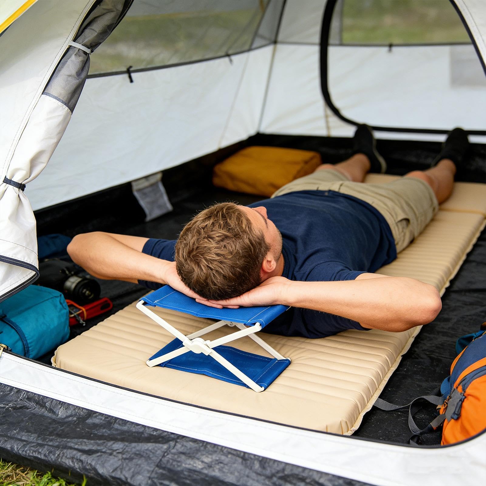 Poduszka trekkingowa Składane ergonomiczne podparcie szyi | Poduszki Turystyczne do Spania dla Dorosłych i Dzieci, do Domu i na Zewnątrz, na Lato, Podróże, Wakacje, Wycieczki