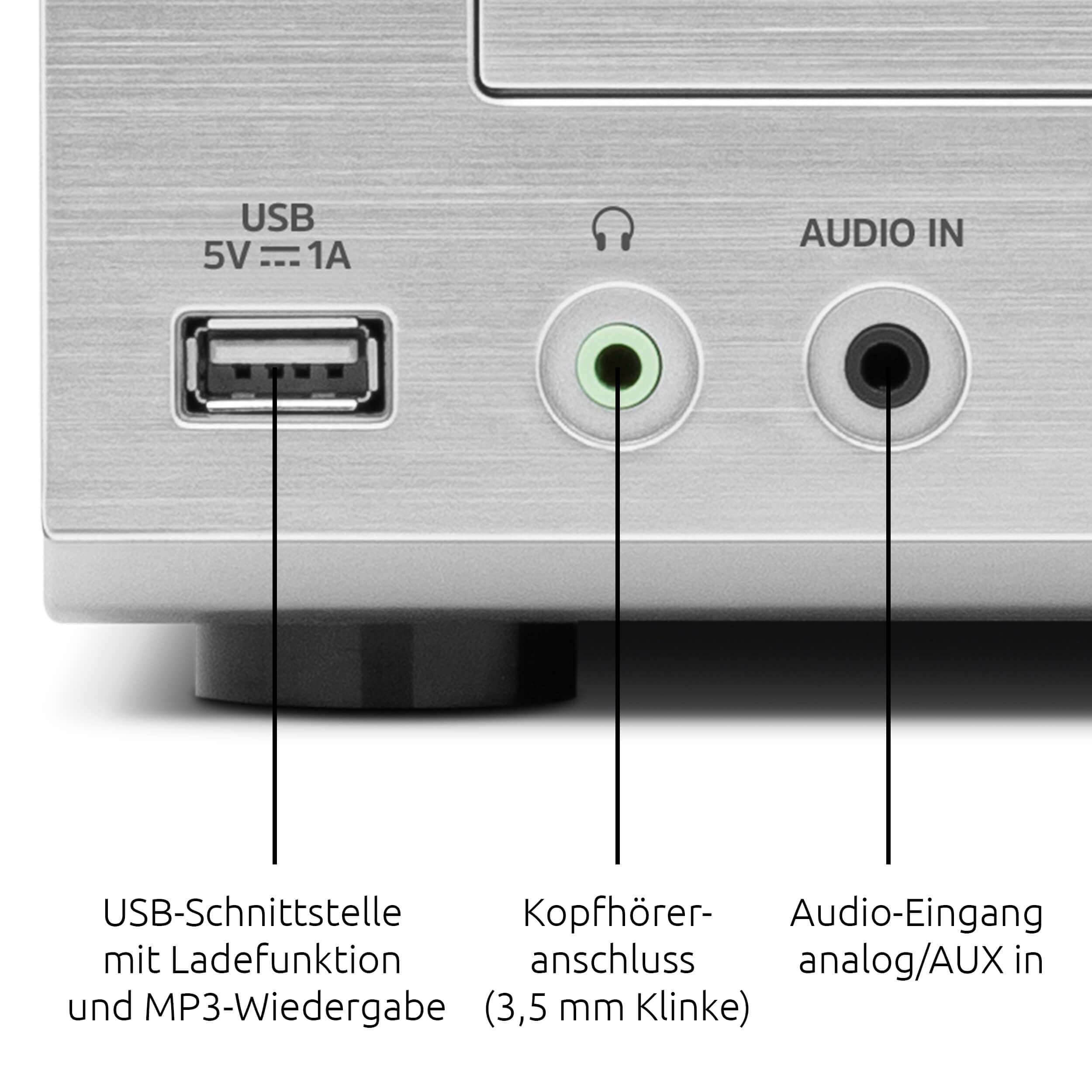 TechniSat VIOLA 710 CD IR - kompakte Hi-Fi-Anlage (Internetradio, DAB+, UKW, CD-Player, Bluetooth, 2x 20 Watt RMS Stereo-Boxen, Kopfhöreranschluss, Wecker, Sleeptimer, Kompaktanlage, Fernbedienung)