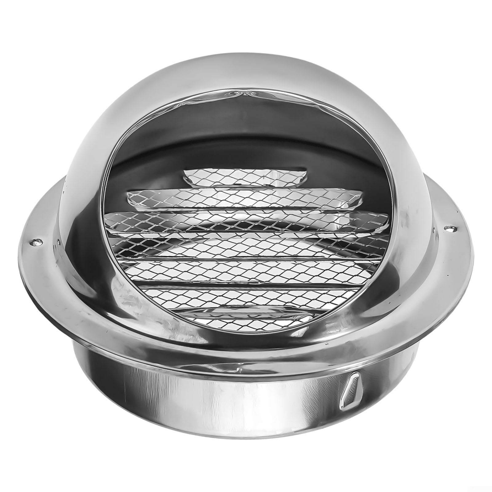Tappo di sfiato da parete in acciaio inox per unità e ventilatori (120 mm)