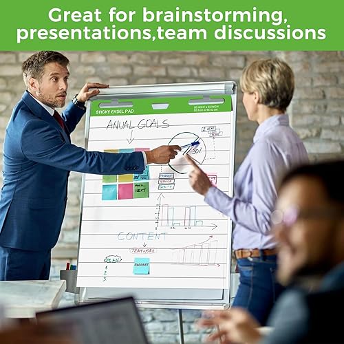Miniatura 6 de Almohadillas adhesivas de caballete de 20 x 23 pulgadas, paquete de 3 hojas de papel de anclaje para profesores, papel autoadhesivo con parte