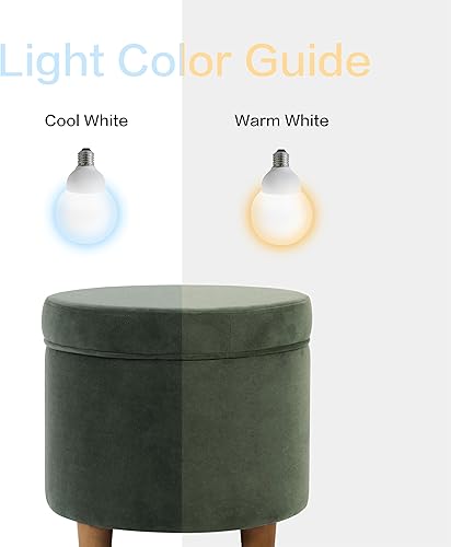 Miniatura 5 de Homepop Decoración del hogar | Otomana redonda tapizada de almacenamiento | Otomana con almacenamiento para sala de estar y dormitorio, terciopelo
