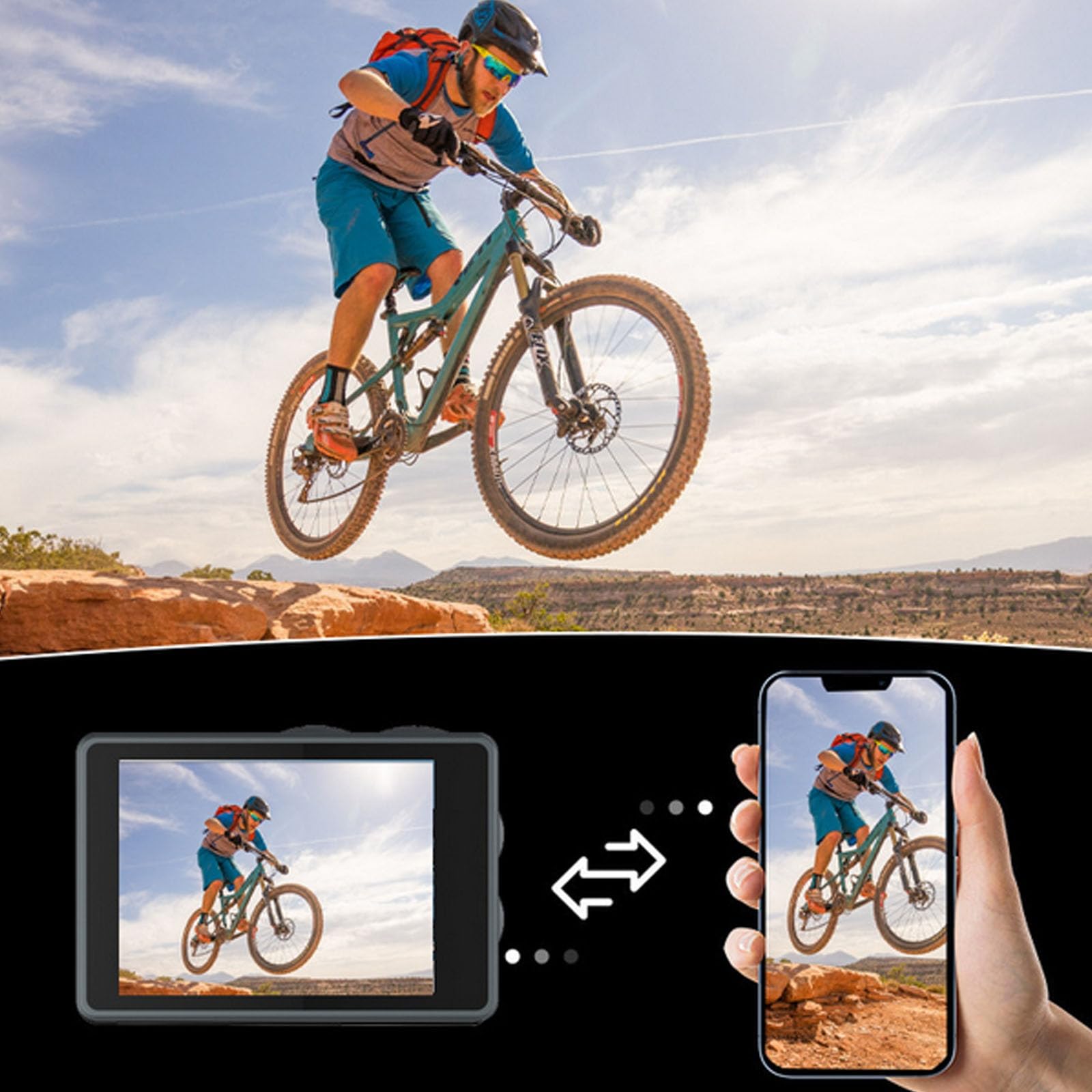 Puruxe Action Camera + scheda di memoria da 64 GB, 5 K, 24 megapixel, completamente attrezzata con accessori, supporta la funzione di telecomando, adatta per registrare vlog e