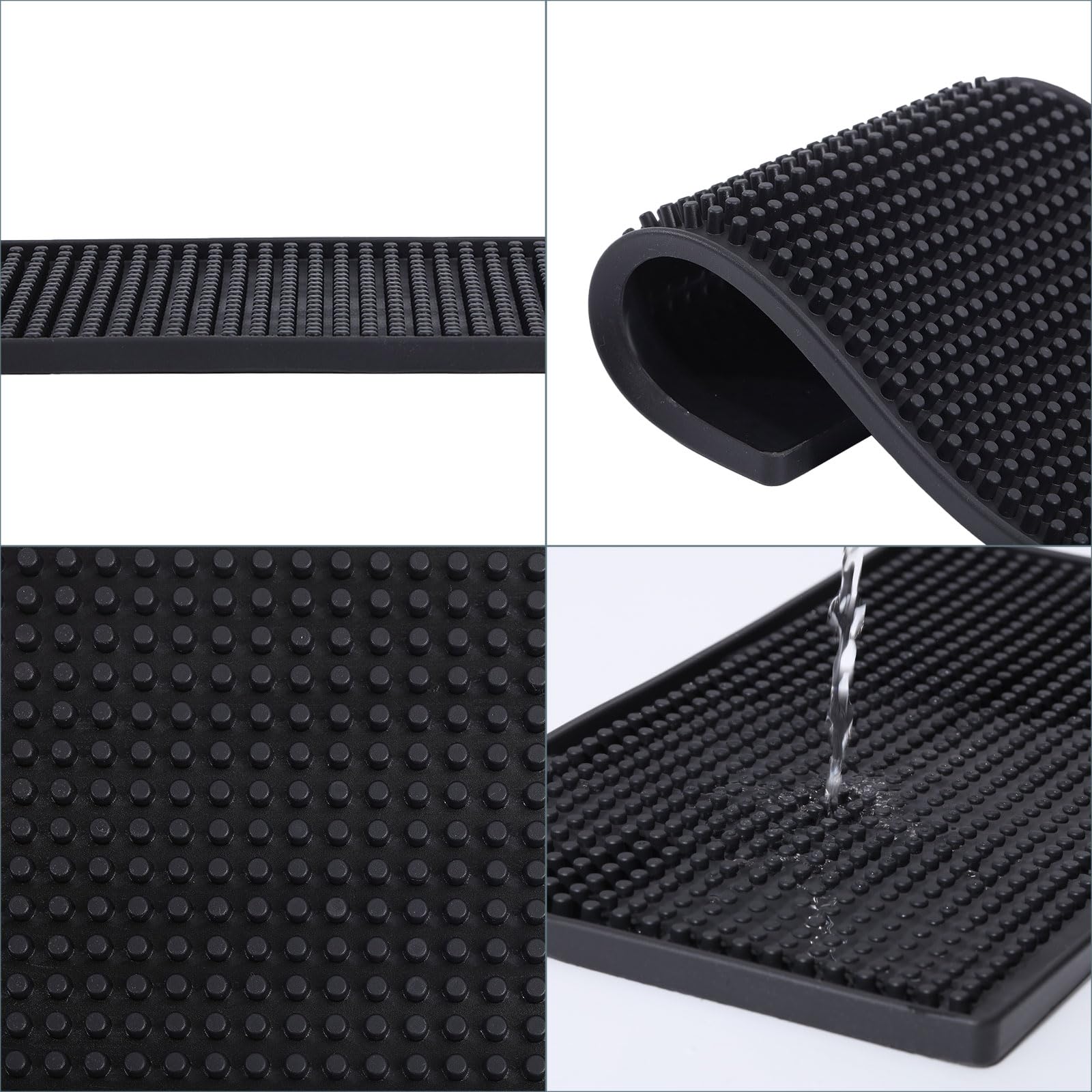 Ensemble de tapis de table rectangulaire en PVC robuste pour karaoké, bar, café, maison, antidérapant, avec brosses de nettoyage et bouchons de bouteille en silicone, 30,2 x 15 cm