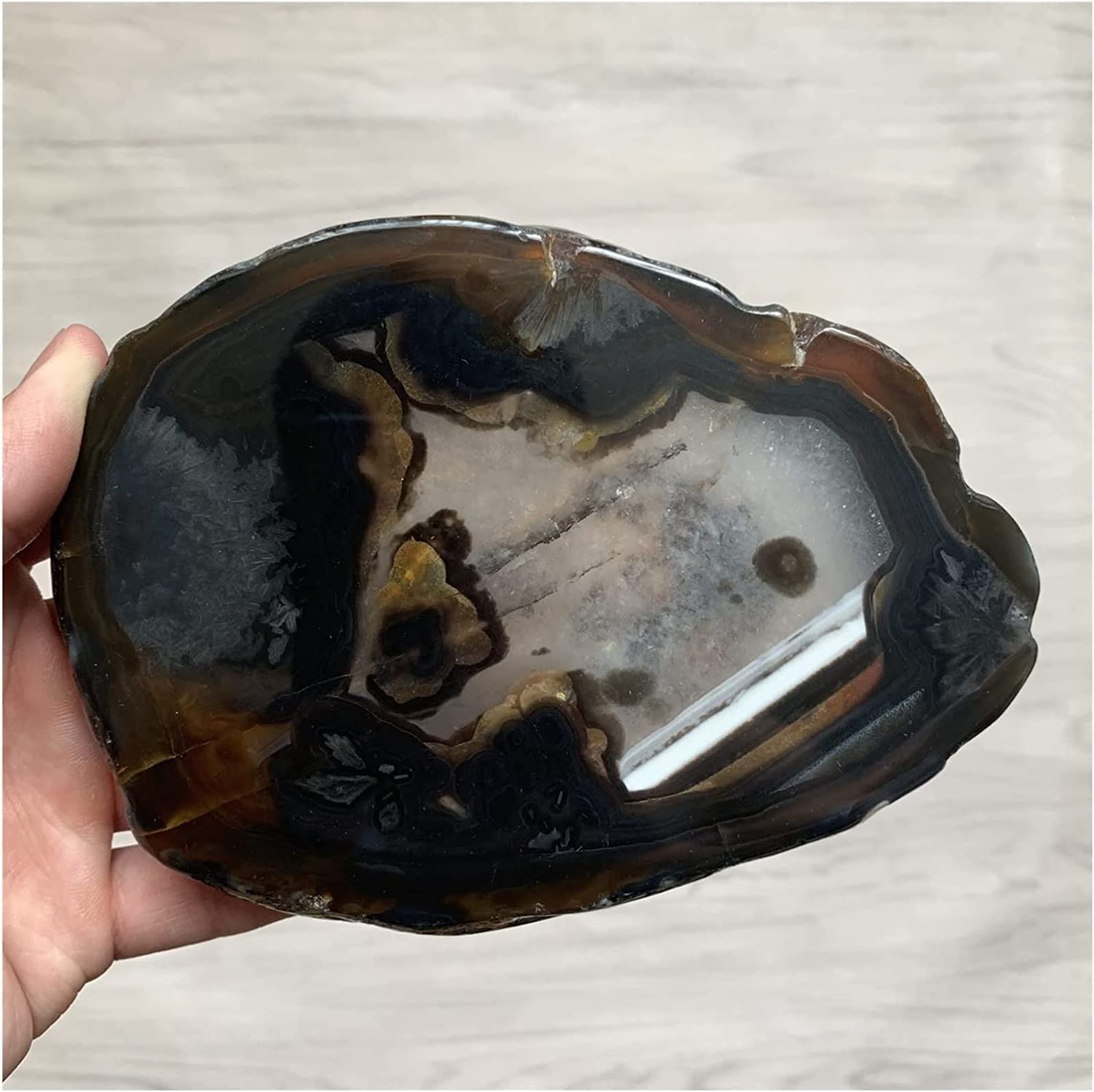 Placa de piedras de cristal natural de 533g para decoración del hogar y centro de mesa