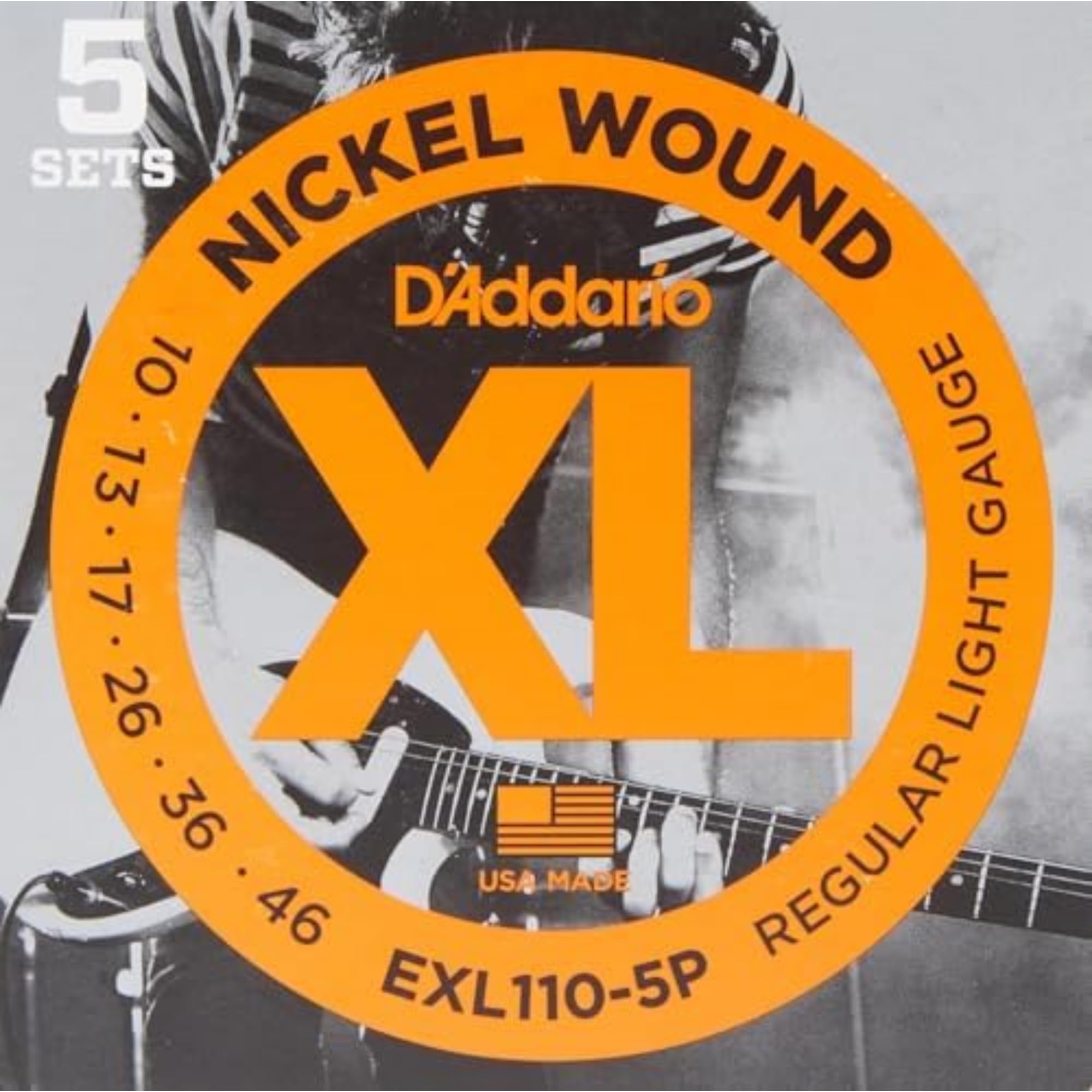 EXL110-5P Nickel Wound Electric Guitar Strings, Regular Light, 10-46, 5 Sets