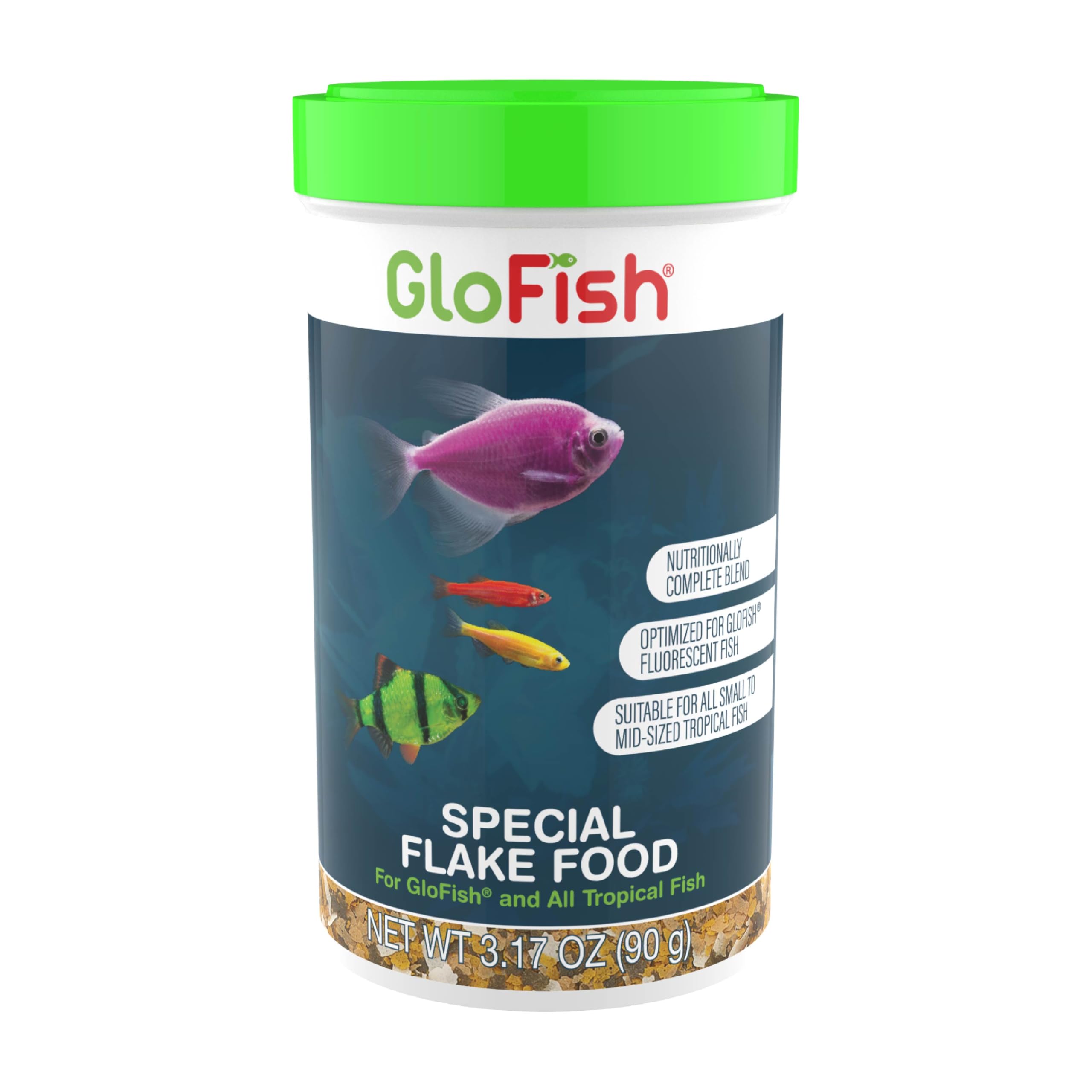 GloFish Special Flake Food for Fish, 3.17 Ounces, Treat and Small to Mid-Sized Tropical Freshwater Fish to a Nutritionally Complete Blend