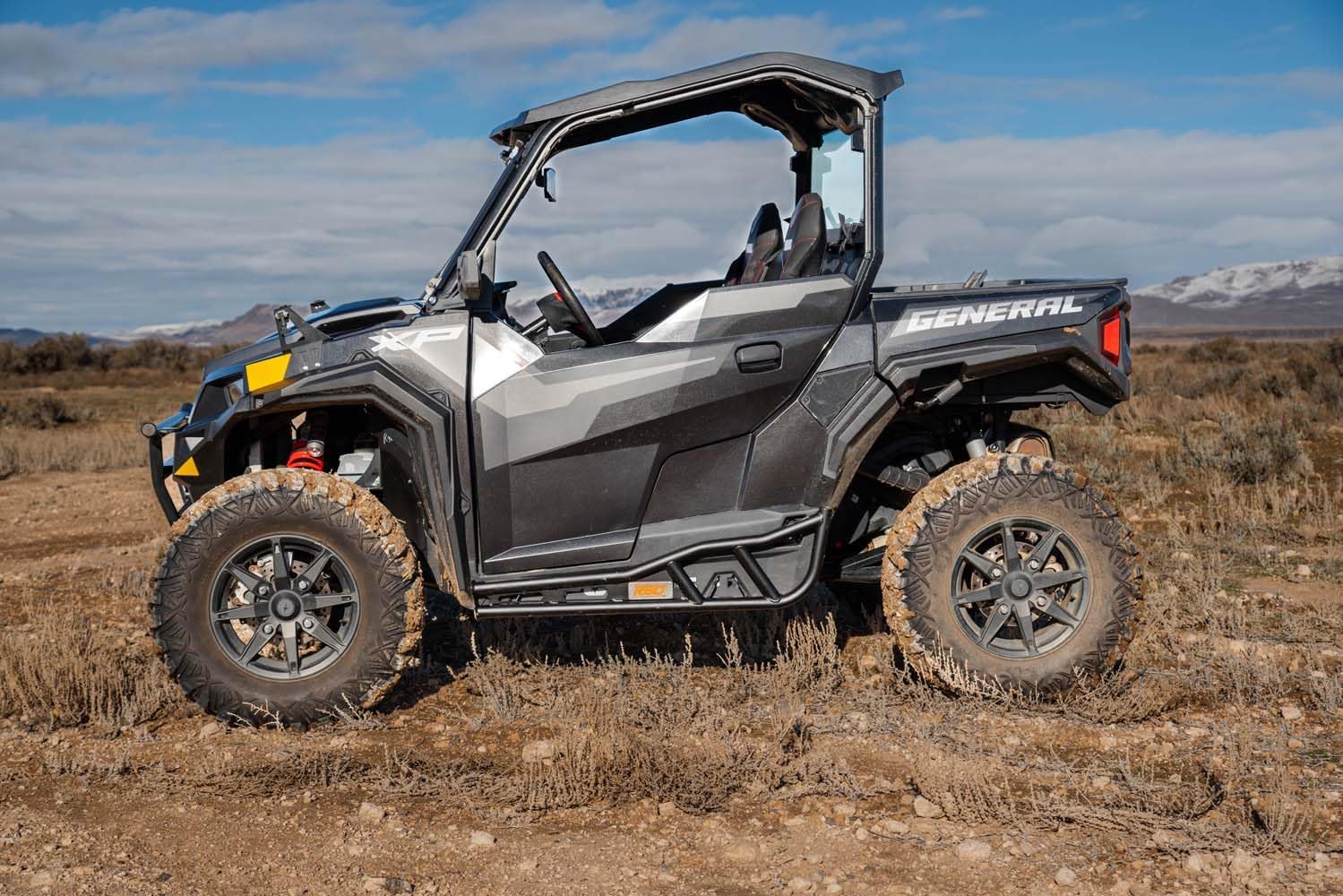 Razorback Offroad UTV Rock Sliders | Compatible with Polaris General XP | Heavy-Duty 1.5” Steel UTV Nerf Bars | Durable UTV Running Boards | Made in USA