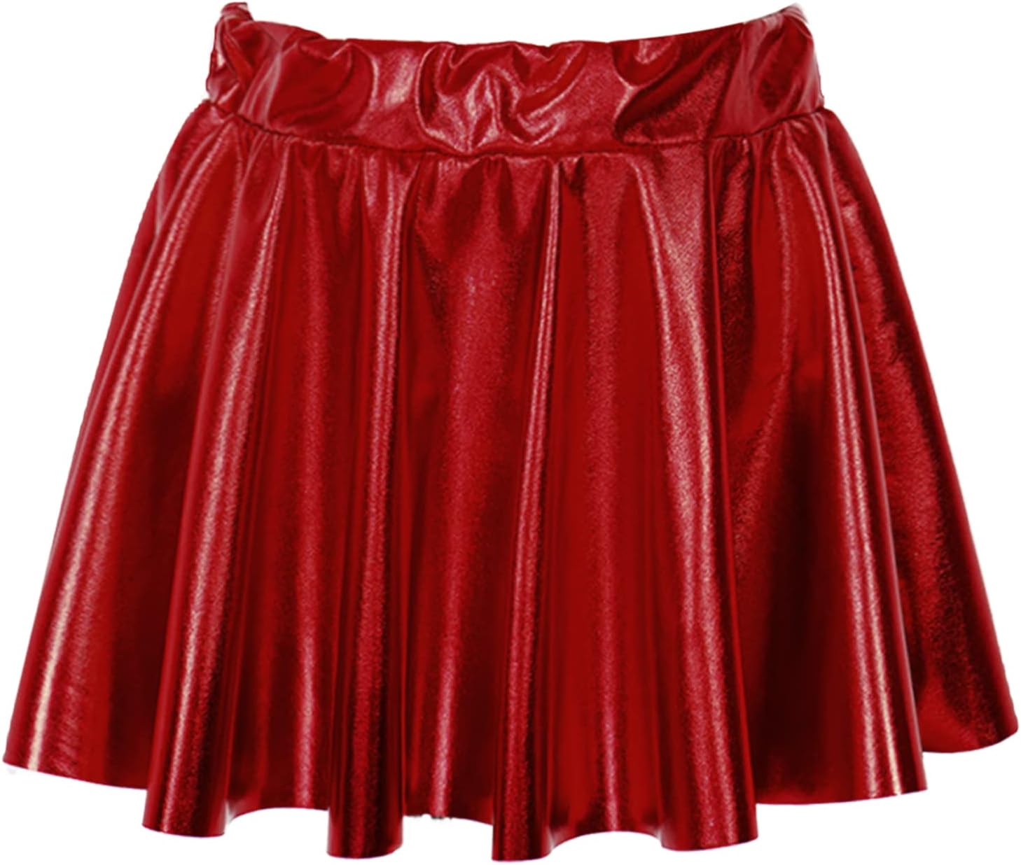 JanJean Little Big Girls Metallic Pleated A-Line Mini Skirt Hip Hop Dance Skater Skort Athletic Tennis Cheerleading Skirt