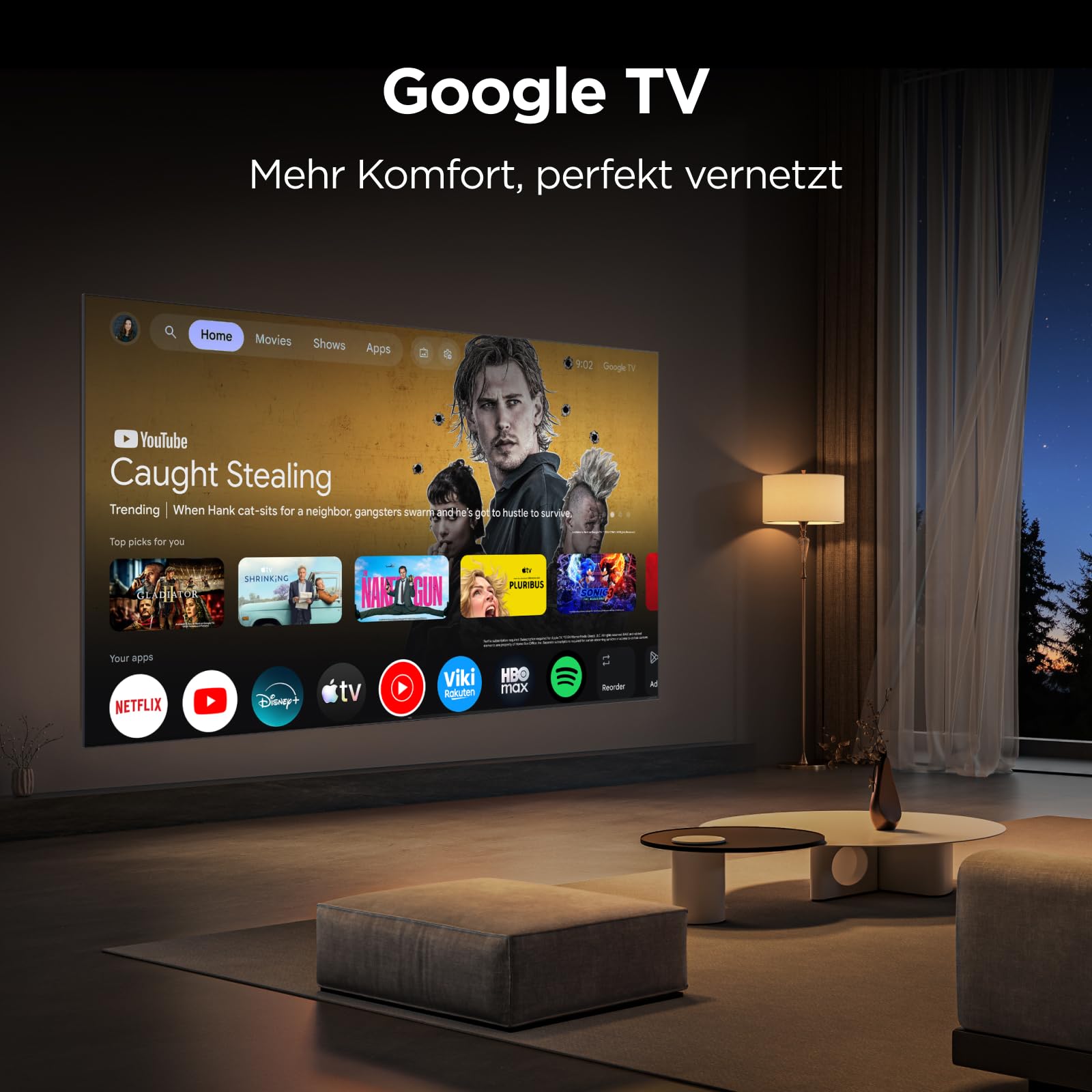 TCL 65Q7D PRO 65 Zoll 4K SQD-Mini LED TV, 100% BT.2020, 646 Local Dimming Zonen, 2.000 Nits HDR, Antireflexion, 144 Hz, Dolby Vision IQ & Dolby Atmos, Google TV