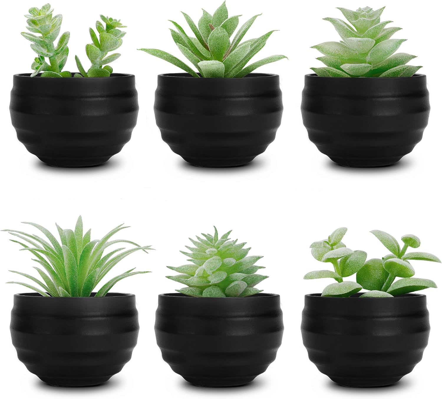 Der Rose Set of 6 Succulent Artificial Plants in Pots, Small Artificial Plants for Bedroom, Room, Living Room, Bathroom, Room Decoration
