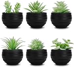 Der Rose 6Pcs Small Fake Plants Cute Artificial Succulent Faux Plants for Home Bathroom Living Room Office Desk Shelf Bookshelf Decor Indoor Aesthetic
