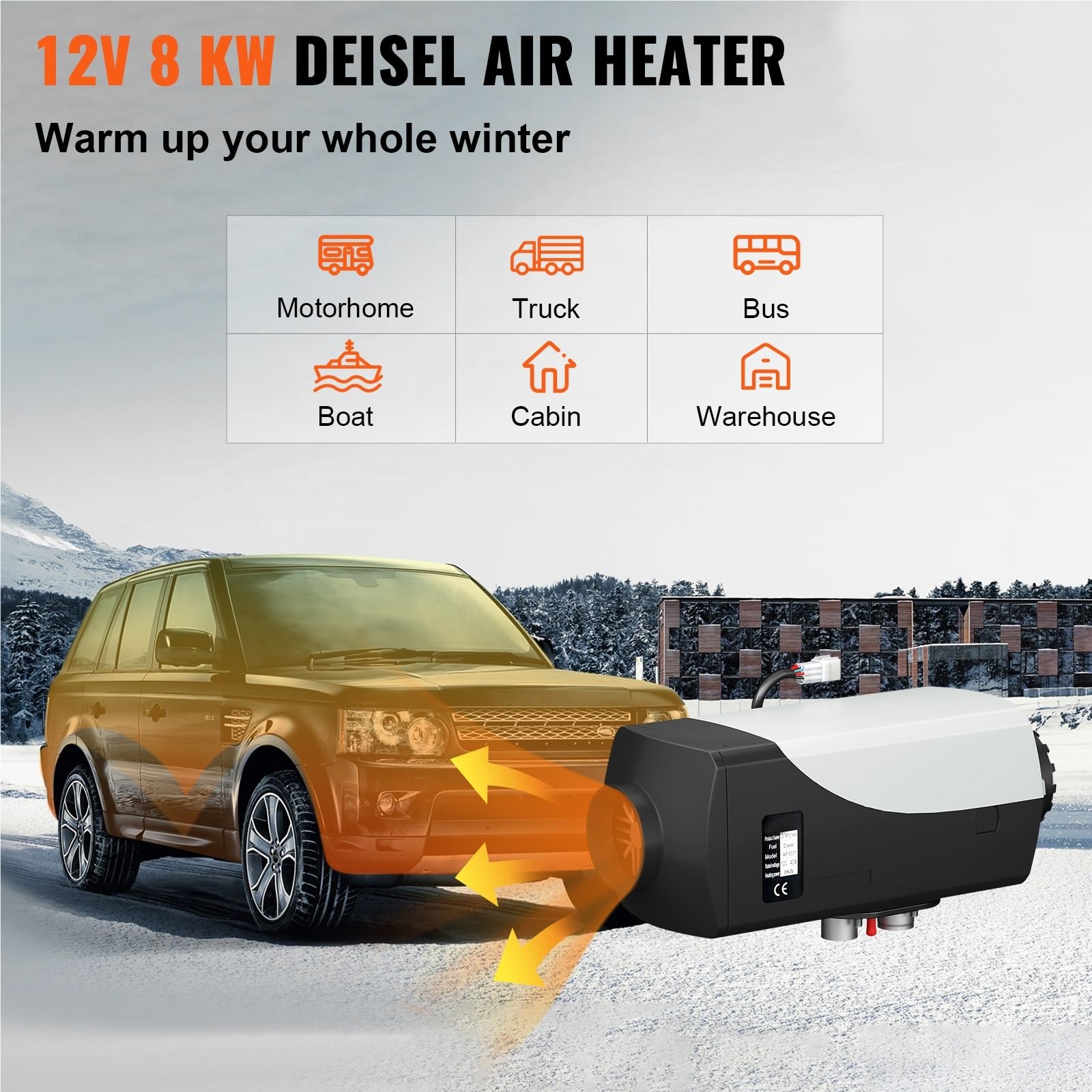 ogrzewacz samochodowy Ogrzewacz Diesla 8 KW, Powietrza Diesel 12 V, Ogrzewanie Postojowe, Samochodowe Ze Zdalnym Sterowaniem, Przełącznik LCD