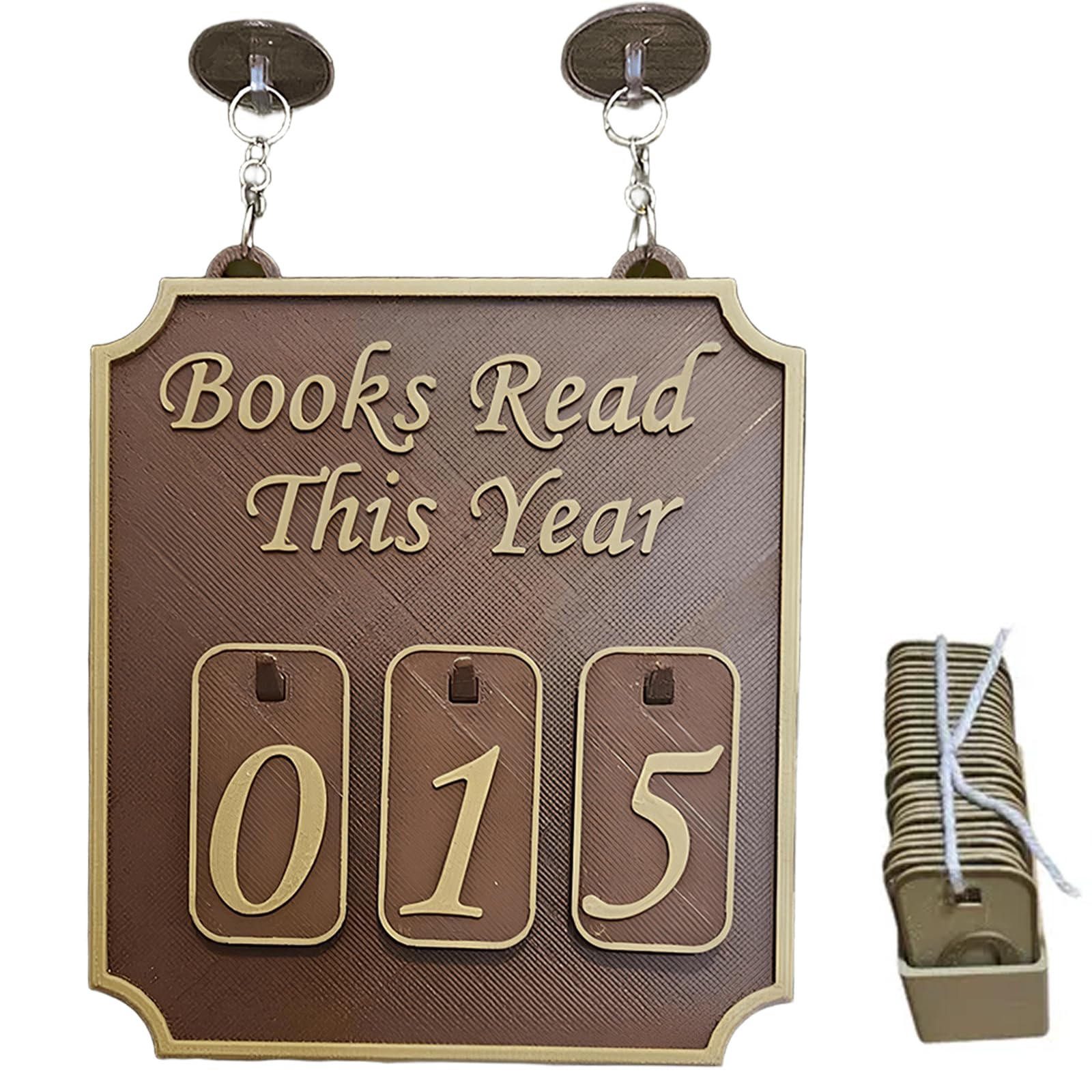 Étagère Suspendue "Livre Lu Cette Année" - Décoration Comptoir En Bois - Pour Coin Lecture Ou Bibliothèque - 9