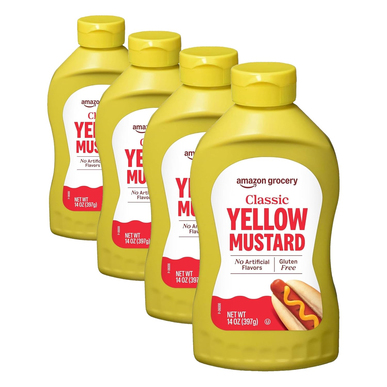 Happy Belly Yellow Mustard, Kosher | 14 Oz | Pack of 4