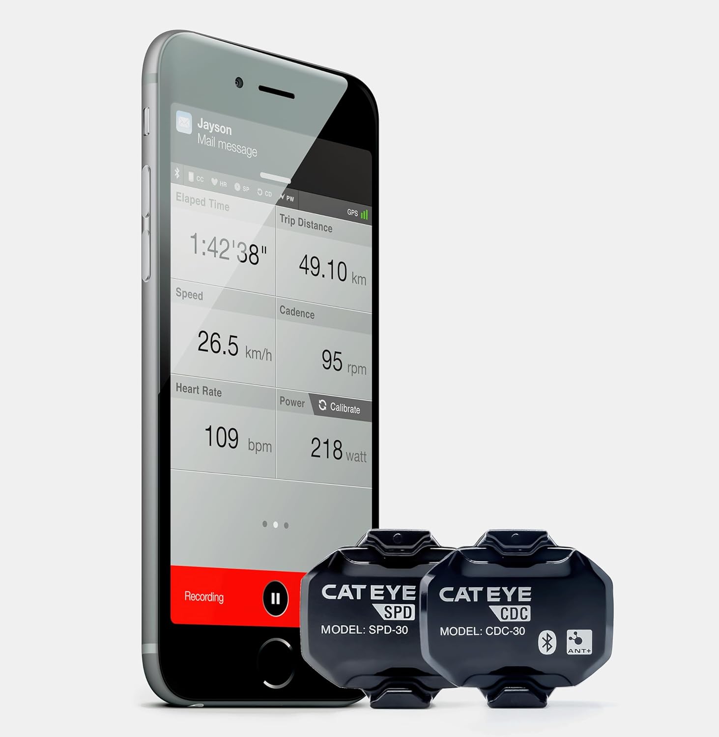 CATEYE Magnetless Speed/Cadence Sensors – IPX7 Waterproof Wireless Bluetooth ANT+ Bike Computer RPM Sensor for Road, Spin Bikes and Smart Trainers, Compatible with Rouvy, Zwift, Peloton, Wahoo