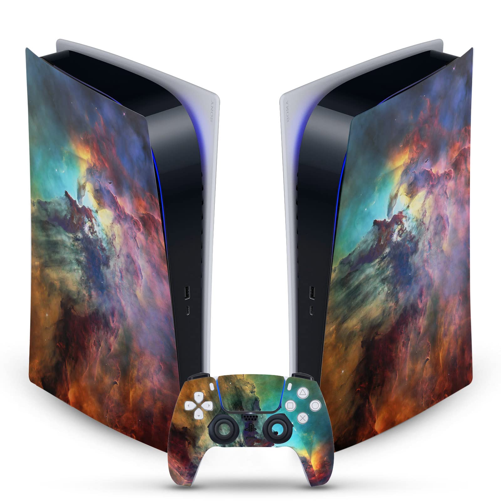 Autocollant vinyle PS5 Digital anti-rayures peau Cosmo18 Lagoon Nebula avec skin manette - 7