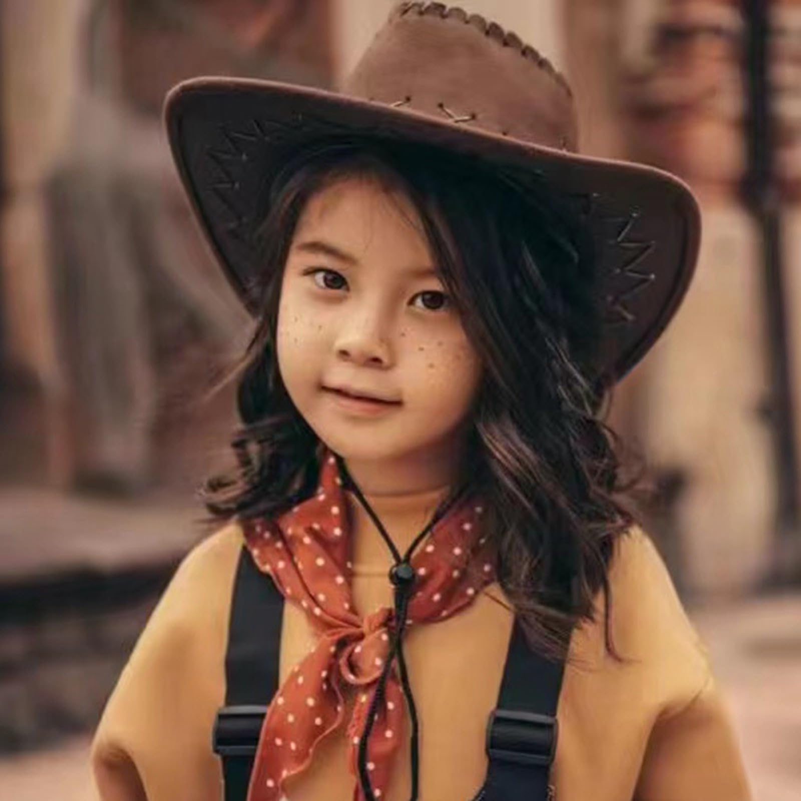 Générique Chapeau de Cowboy pour Fille et Garçon Chapeau de Cowboy, Chapeau de Cowboy à Large Bord, Chapeaux de Cow-Girl Occidentaux, Chapeau de Cowboy en Cuir