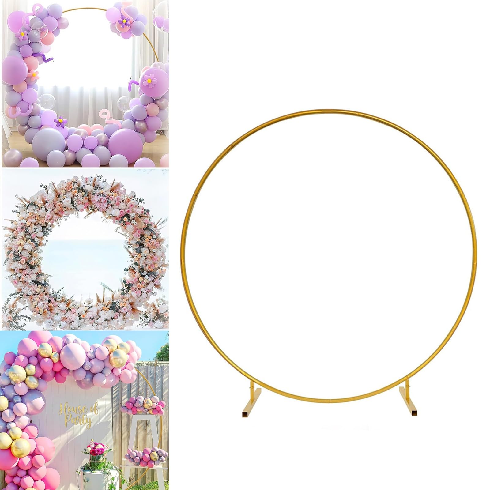 Metalowy łuk balonowy, stojak, tło ślubne, ramka na imprezy i dekoracje na baby shower, okrągłe wesela, rekwizyty, łuk, obręcz, stojak, girlanda, rama
