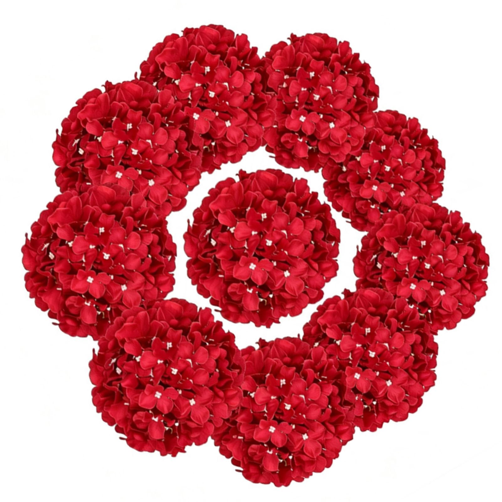 Duokon Paquete de 10 Bolas de Flores de Hortensias Artificiales, Tela