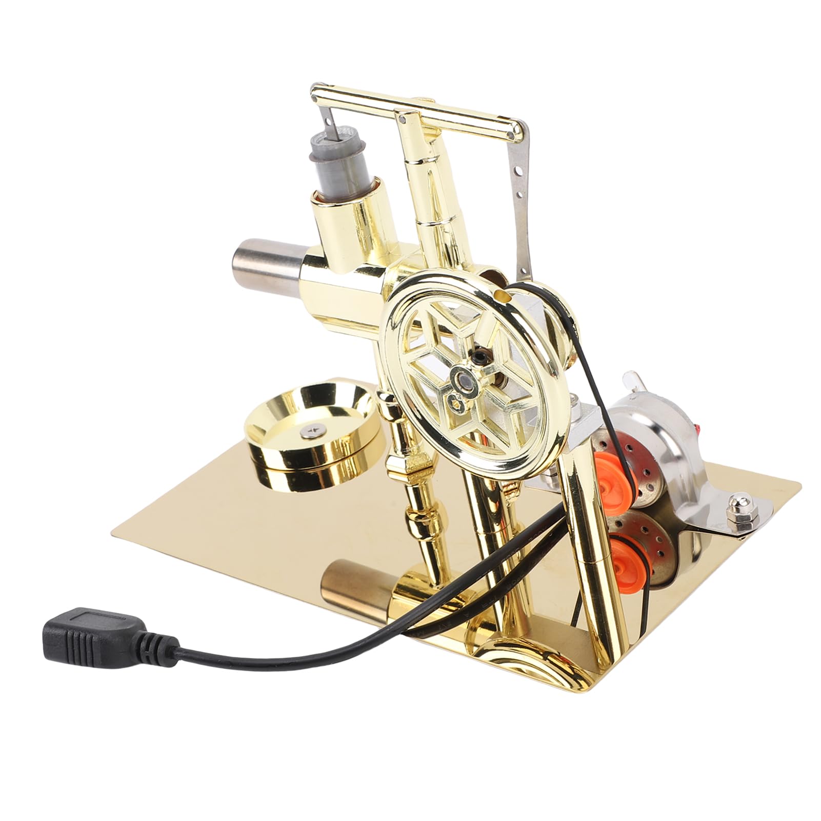Tbest Modello di Motore Stirling con Luce LED Generatore di Calore Modello di Motore Kit Didattico per Adulti Giocattolo Educativo da Tavolo Modalità Stirling Principale del Corpo del di Materiale del
