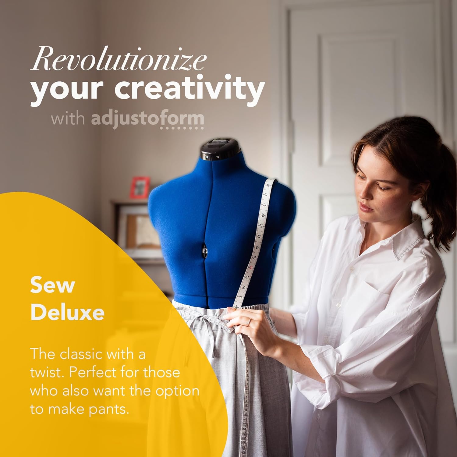 Sew Deluxe FG372 Adjustable Dress & Pants Form Sapphire S-M (US Dress Size 4-12) 8 Part Female Sewing Mannequin + Pin Grip Hem Marker