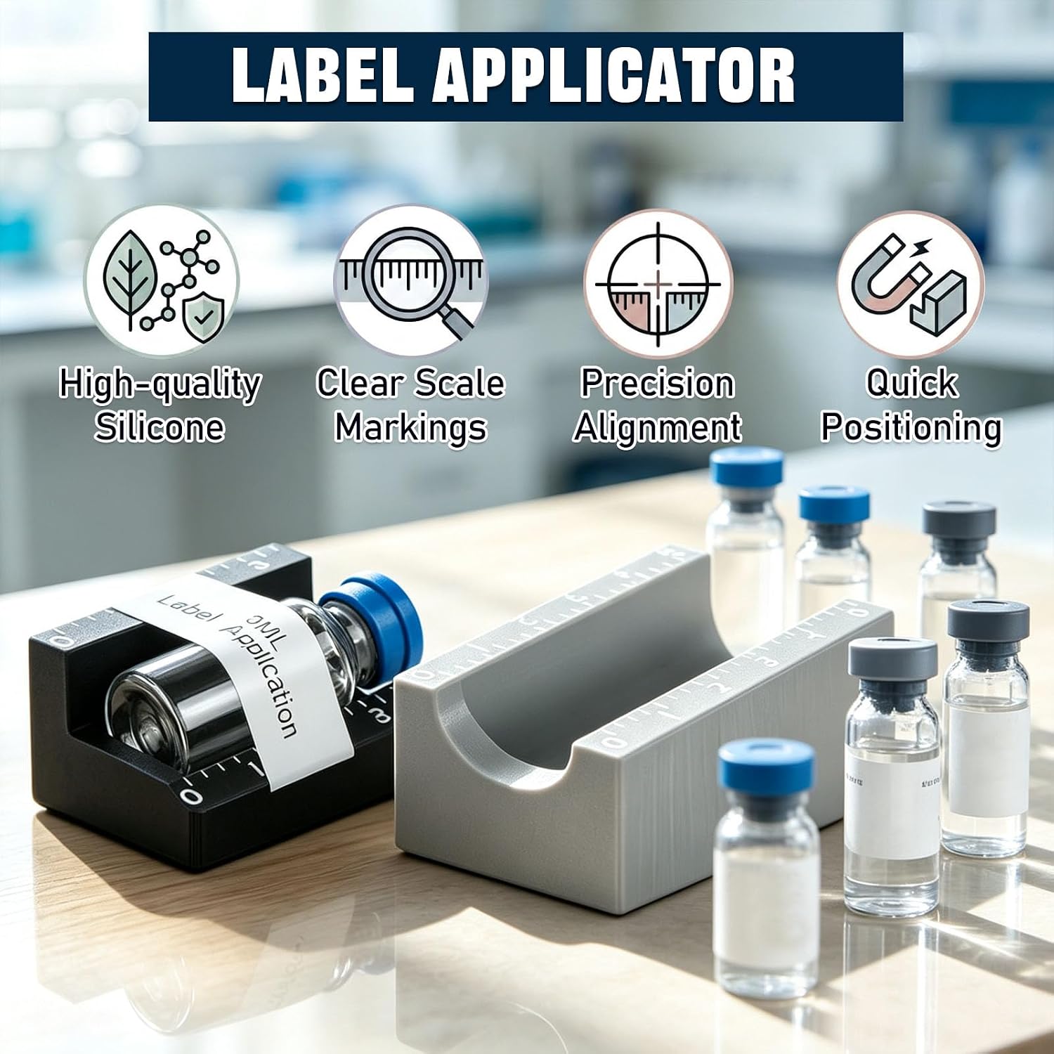4PCS Vial Label Applicator for 3ml 5ml Bottles Sticker Alignment Tool